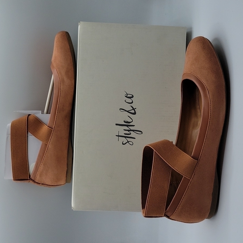 Style & Company BEAAF Ballet Flats crisscross Ankle Strap Shoes Spice 6.5 - Picture 3 of 10